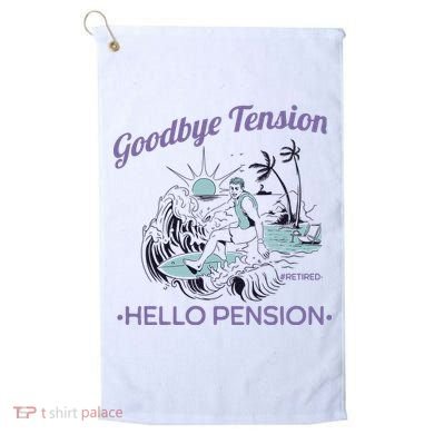 Funny Retired Retirement Gift Goodbye Tension Golf Towel