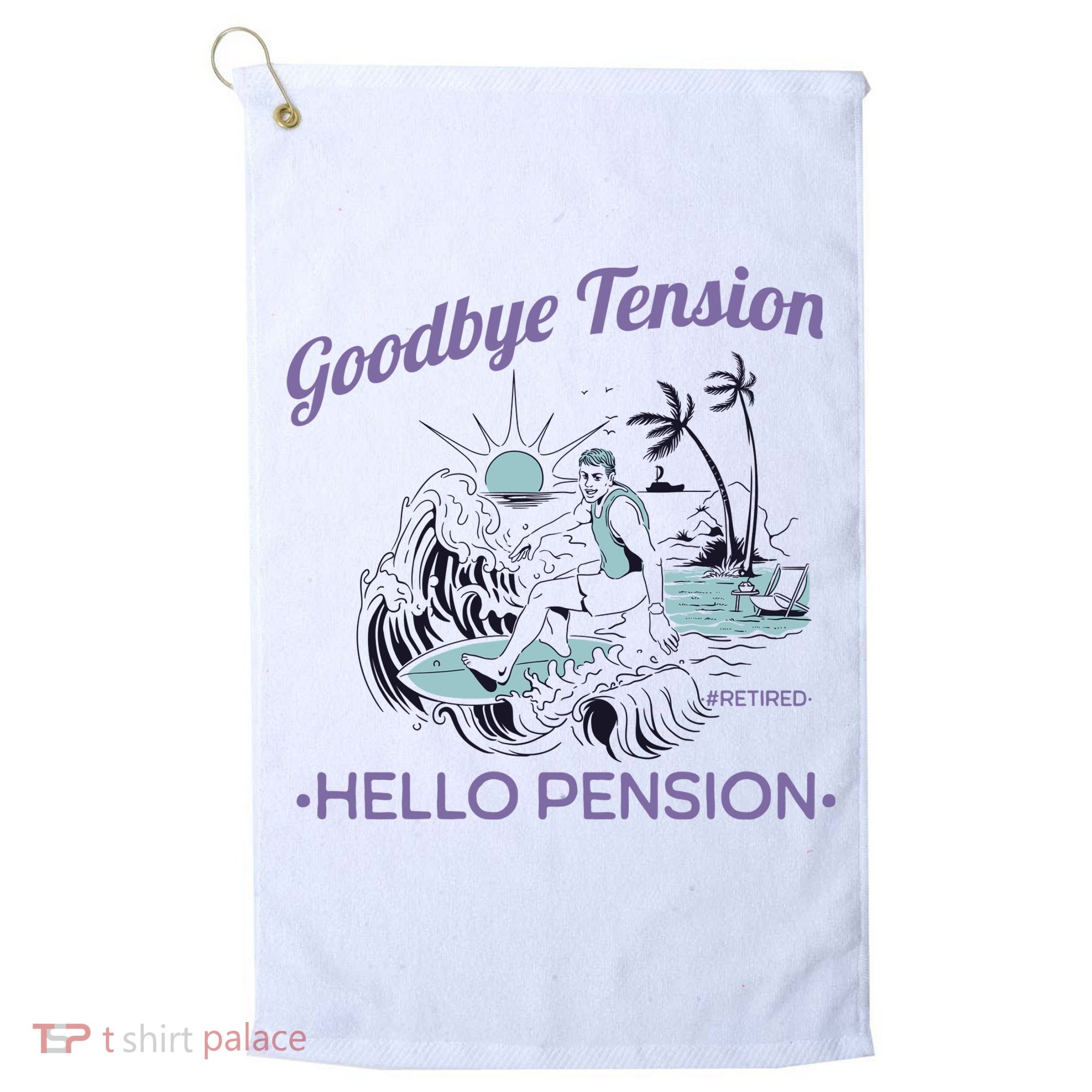 Funny Retired Retirement Gift Goodbye Tension Golf Towel