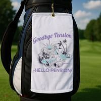 Funny Retired Retirement Gift Goodbye Tension Golf Towel thumb 2