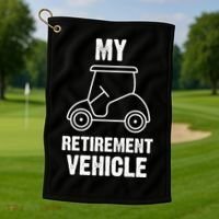 Funny Retirement Retired Golf Gift Golf Towel thumb 1