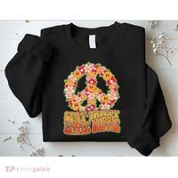 Funny Retro Sixties 60's Stay Trippy Little Hippie Peace Sweatshirt thumb 2