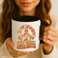 Funny Retro Sixties 60's Stay Trippy Little Hippie Peace Coffee Mug thumb 3