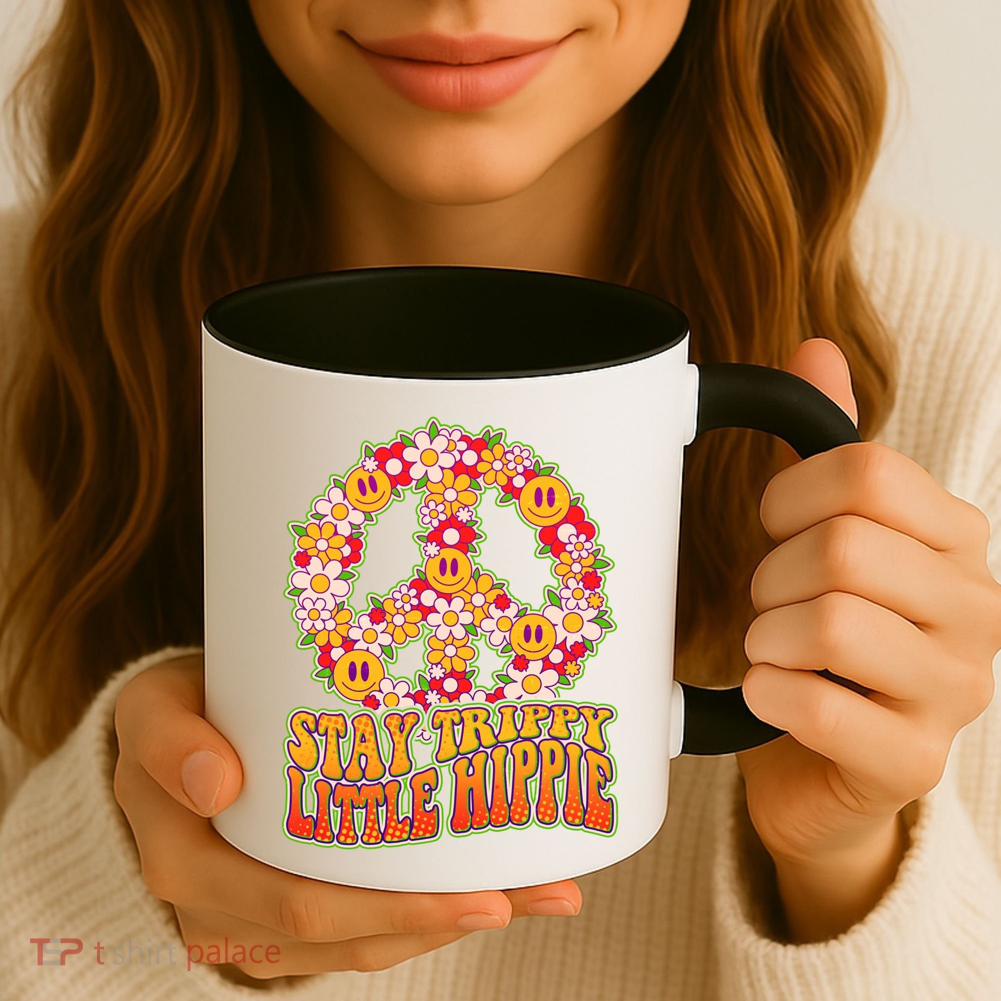 Funny Retro Sixties 60's Stay Trippy Little Hippie Peace Coffee Mug
