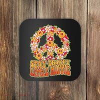Funny Retro Sixties 60's Stay Trippy Little Hippie Peace Coaster thumb 0