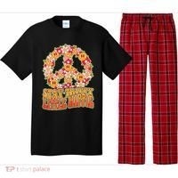 Funny Retro Sixties 60's Stay Trippy Little Hippie Peace Pajama Set thumb 0