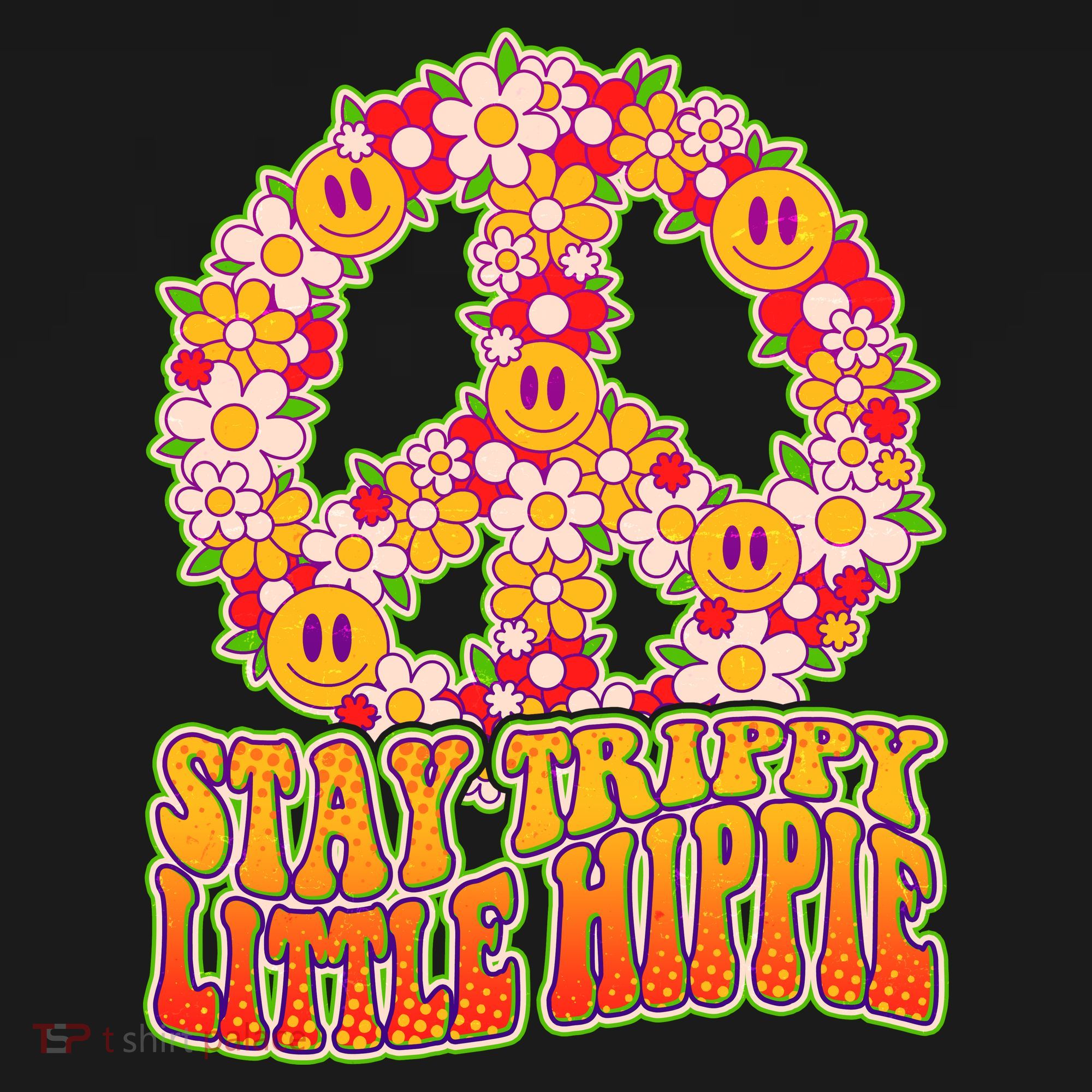 Funny Retro Sixties 60's Stay Trippy Little Hippie Peace Women's Hoodie