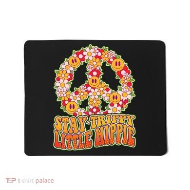 Funny Retro Sixties 60's Stay Trippy Little Hippie Peace Mousepad