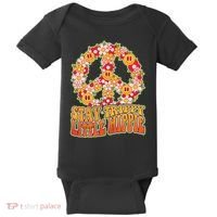 Funny Retro Sixties 60's Stay Trippy Little Hippie Peace Baby Bodysuit thumb 0