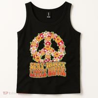 Funny Retro Sixties 60's Stay Trippy Little Hippie Peace Tank Top thumb 2