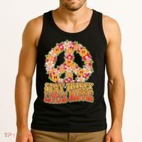 Funny Retro Sixties 60's Stay Trippy Little Hippie Peace Tank Top thumb 3