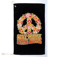 Funny Retro Sixties 60's Stay Trippy Little Hippie Peace Golf Towel thumb 0