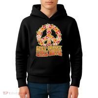 Funny Retro Sixties 60's Stay Trippy Little Hippie Peace Kids Hoodie thumb 4
