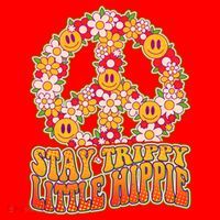 Funny Retro Sixties 60's Stay Trippy Little Hippie Peace Santa Hat thumb 1