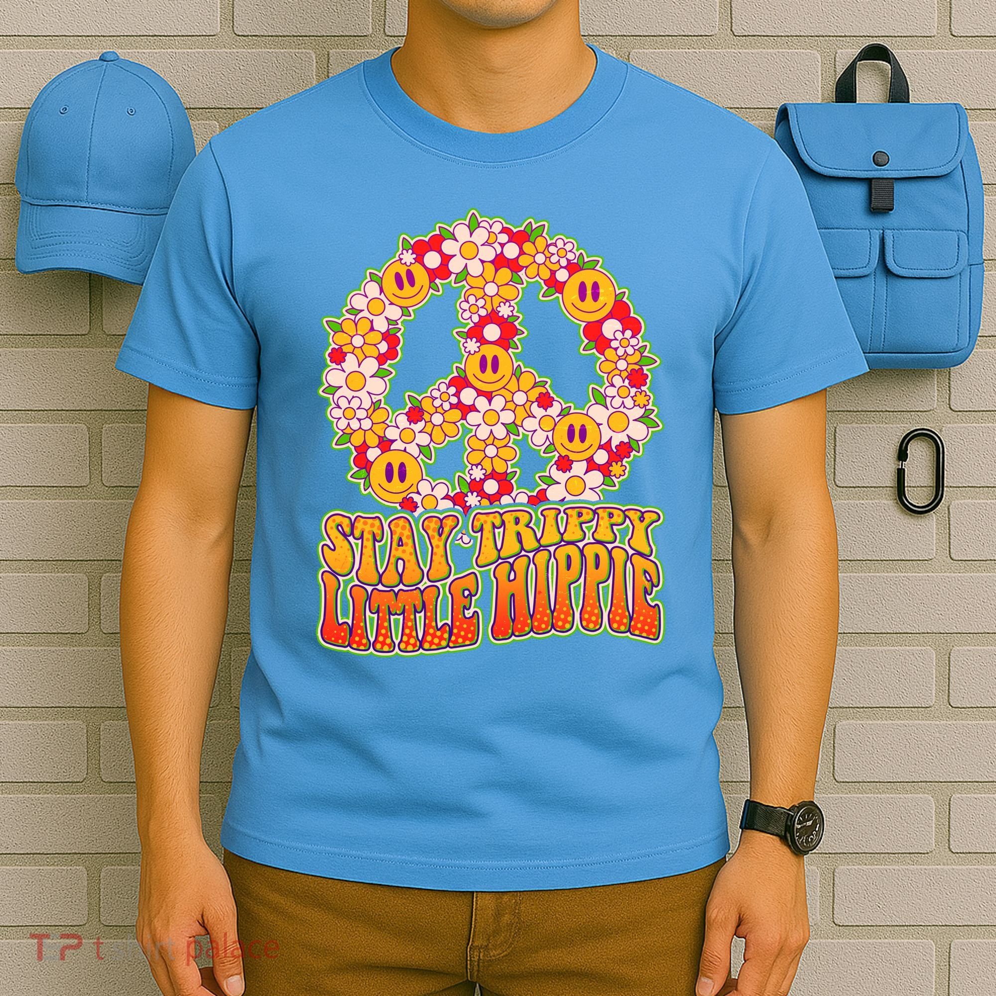 Funny Retro Sixties 60's Stay Trippy Little Hippie Peace T-Shirt