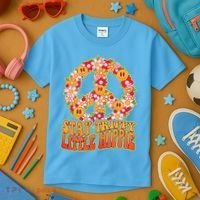 Funny Retro Sixties 60's Stay Trippy Little Hippie Peace Kids T-Shirt thumb 3