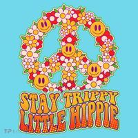 Funny Retro Sixties 60's Stay Trippy Little Hippie Peace Kids T-Shirt thumb 4