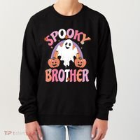 Family Retro Spooky Brother Groovy Retro Halloween Ghost Costume Gift Women's Sweatshirt thumb 0