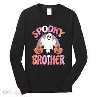 Family Retro Spooky Brother Groovy Retro Halloween Ghost Costume Gift Long Sleeve Shirt thumb 0