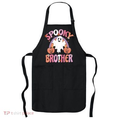 Family Retro Spooky Brother Groovy Retro Halloween Ghost Costume Gift Apron