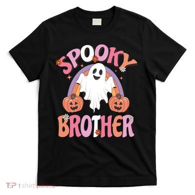 Family Retro Spooky Brother Groovy Retro Halloween Ghost Costume Gift T-Shirt