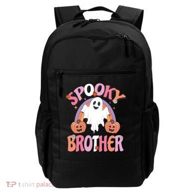 Family Retro Spooky Brother Groovy Retro Halloween Ghost Costume Gift Backpack