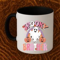 Family Retro Spooky Brother Groovy Retro Halloween Ghost Costume Gift Coffee Mug thumb 2