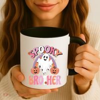 Family Retro Spooky Brother Groovy Retro Halloween Ghost Costume Gift Coffee Mug thumb 3