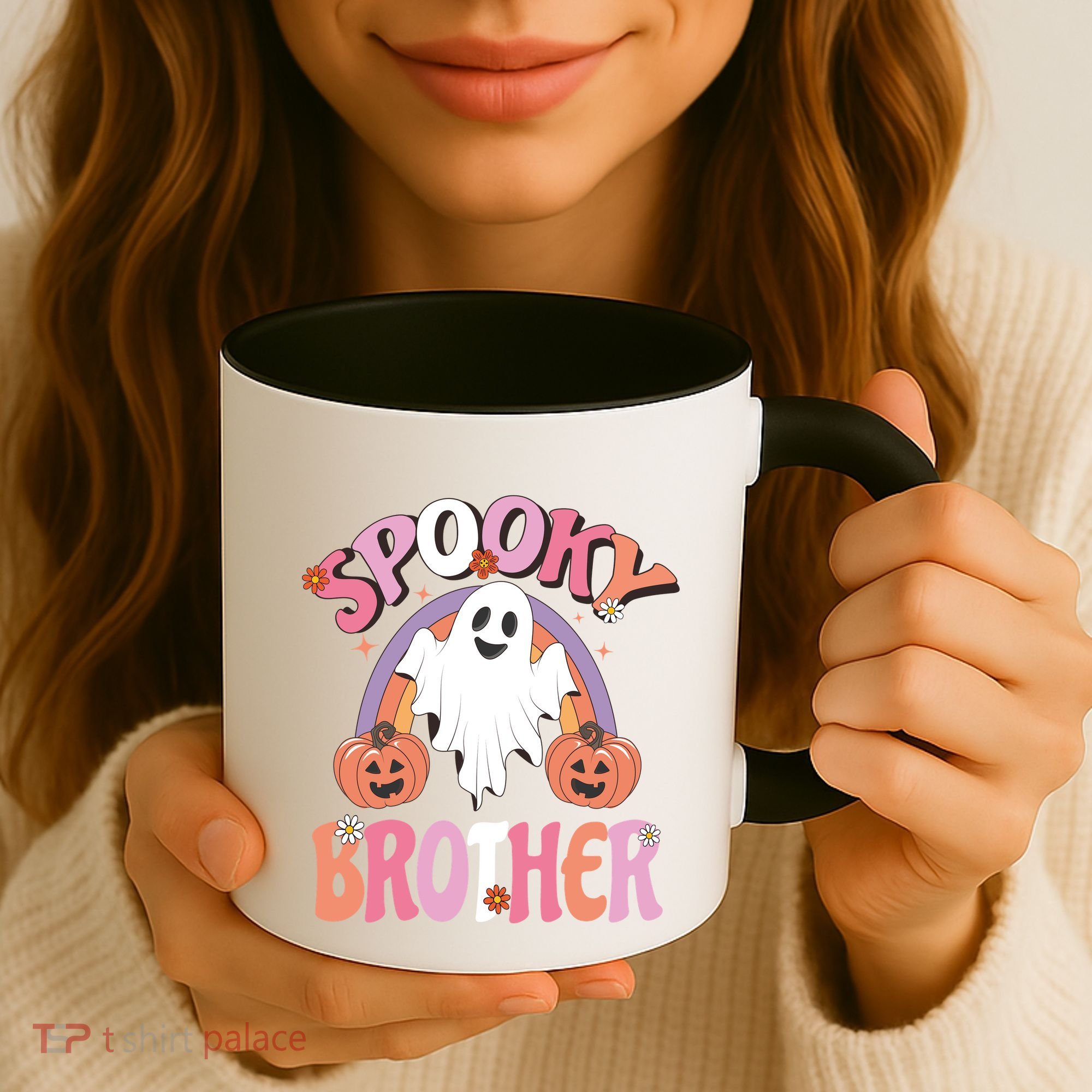 Family Retro Spooky Brother Groovy Retro Halloween Ghost Costume Gift Coffee Mug