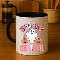 Family Retro Spooky Brother Groovy Retro Halloween Ghost Costume Gift Coffee Mug thumb 4