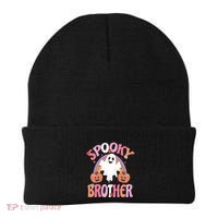 Family Retro Spooky Brother Groovy Retro Halloween Ghost Costume Gift Beanie thumb 0