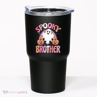 Family Retro Spooky Brother Groovy Retro Halloween Ghost Costume Gift Tumbler thumb 0