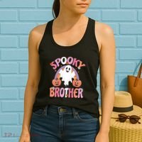 Family Retro Spooky Brother Groovy Retro Halloween Ghost Costume Gift Women's Tank Top thumb 2