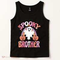 Family Retro Spooky Brother Groovy Retro Halloween Ghost Costume Gift Tank Top thumb 2