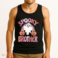 Family Retro Spooky Brother Groovy Retro Halloween Ghost Costume Gift Tank Top thumb 3