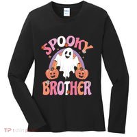 Family Retro Spooky Brother Groovy Retro Halloween Ghost Costume Gift Women's Long Sleeve Shirt thumb 0
