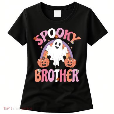 Family Retro Spooky Brother Groovy Retro Halloween Ghost Costume Gift Women's T-Shirt
