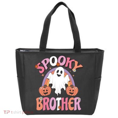 Family Retro Spooky Brother Groovy Retro Halloween Ghost Costume Gift Tote Bag