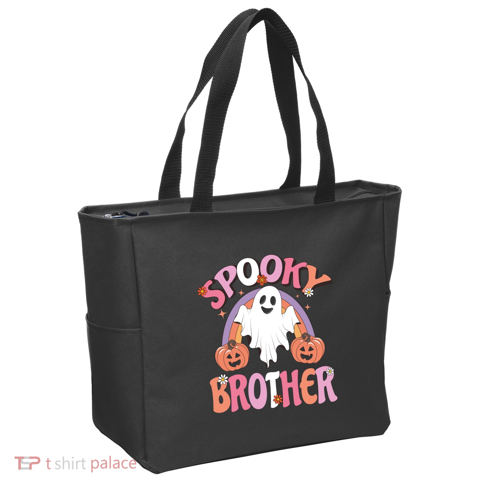 Family Retro Spooky Brother Groovy Retro Halloween Ghost Costume Gift Tote Bag