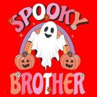 Family Retro Spooky Brother Groovy Retro Halloween Ghost Costume Gift Santa Hat thumb 1
