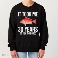 Funny Red Snapper Fishing 30th Birthday 30 Years To Fish Women's Sweatshirt thumb 0