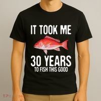 Funny Red Snapper Fishing 30th Birthday 30 Years To Fish T-Shirt thumb 3