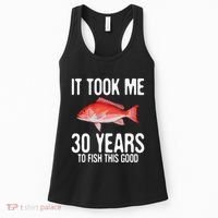 Funny Red Snapper Fishing 30th Birthday 30 Years To Fish Women's Tank Top thumb 0