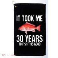 Funny Red Snapper Fishing 30th Birthday 30 Years To Fish Golf Towel thumb 0