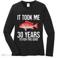 Funny Red Snapper Fishing 30th Birthday 30 Years To Fish Women's Long Sleeve Shirt thumb 0