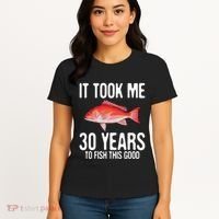 Funny Red Snapper Fishing 30th Birthday 30 Years To Fish Women's T-Shirt thumb 4