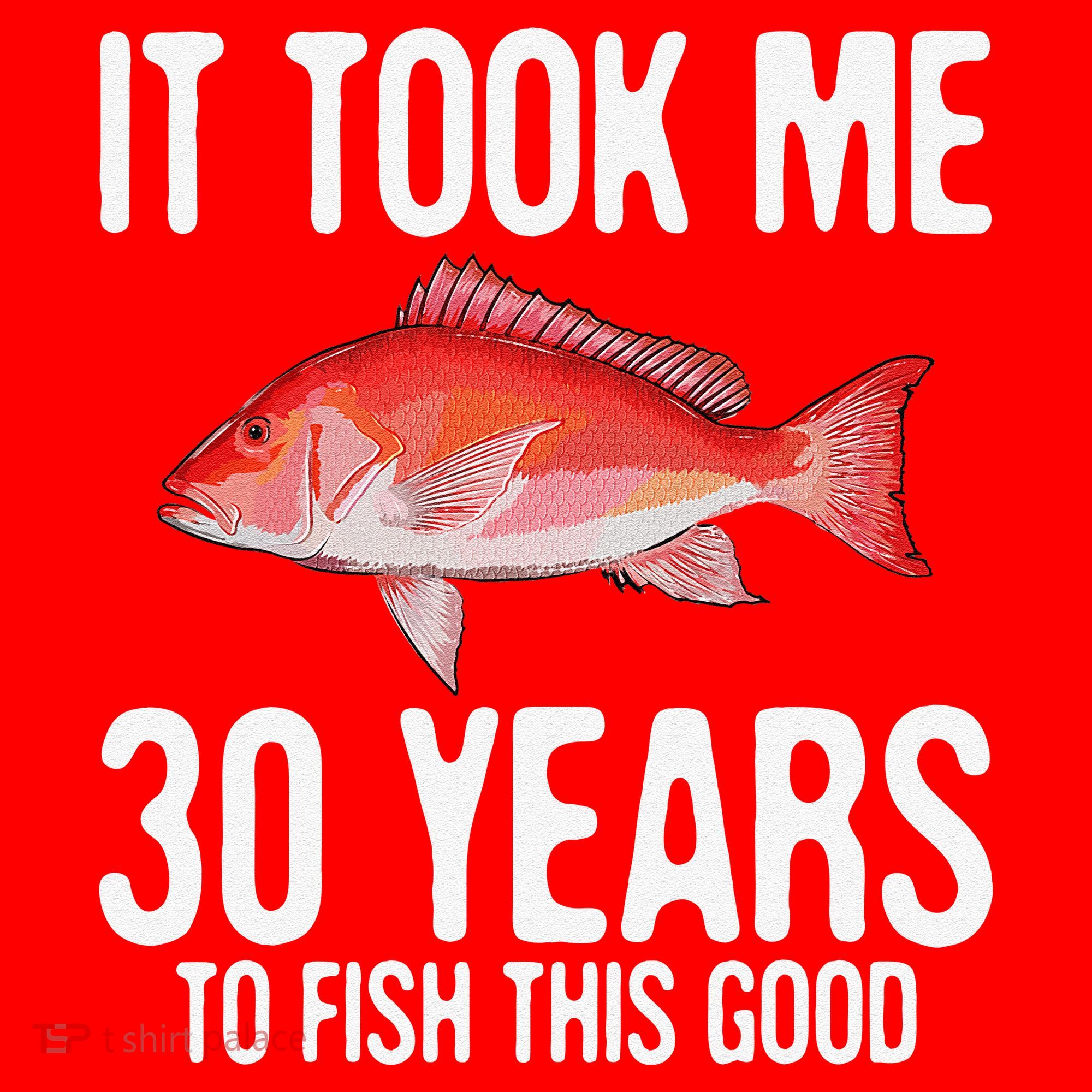 Funny Red Snapper Fishing 30th Birthday 30 Years To Fish Santa Hat