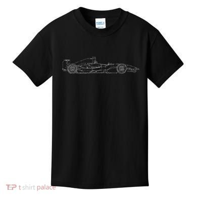 Formula Racecar Schematic Race Car Driver Formula Racing Kids T-Shirt