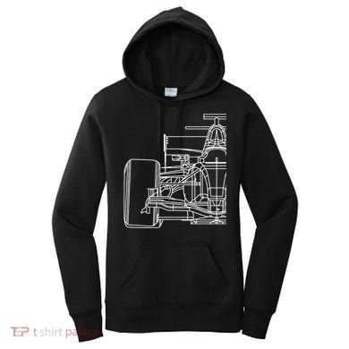 Formula Racecar Schematic Race Car Driver Formula Racing Women's Hoodie