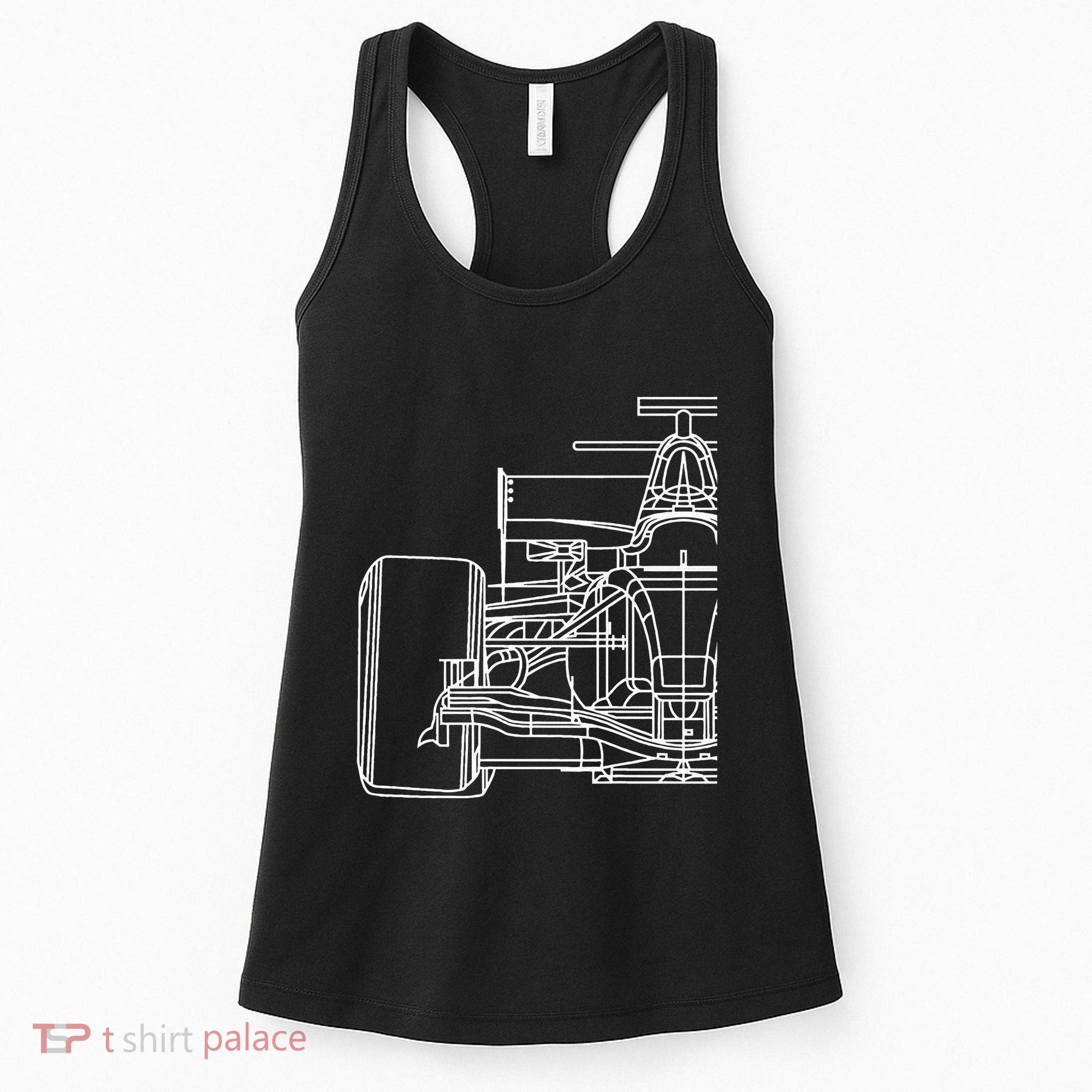 Formula Racecar Schematic Race Car Driver Formula Racing Women's Tank Top