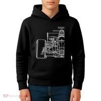Formula Racecar Schematic Race Car Driver Formula Racing Kids Hoodie thumb 4